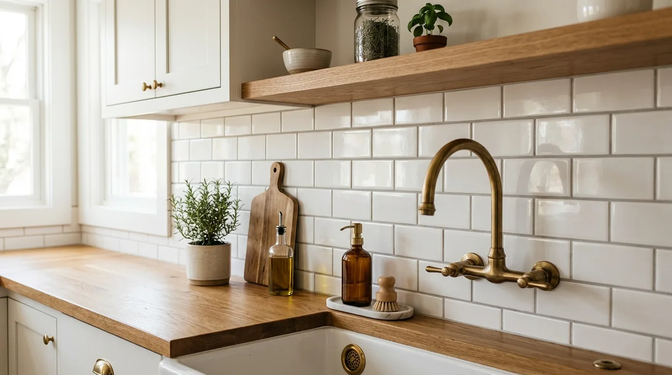 Try zellige for warmth and handcrafted movement inspiration for a kitchen backsplash zone.